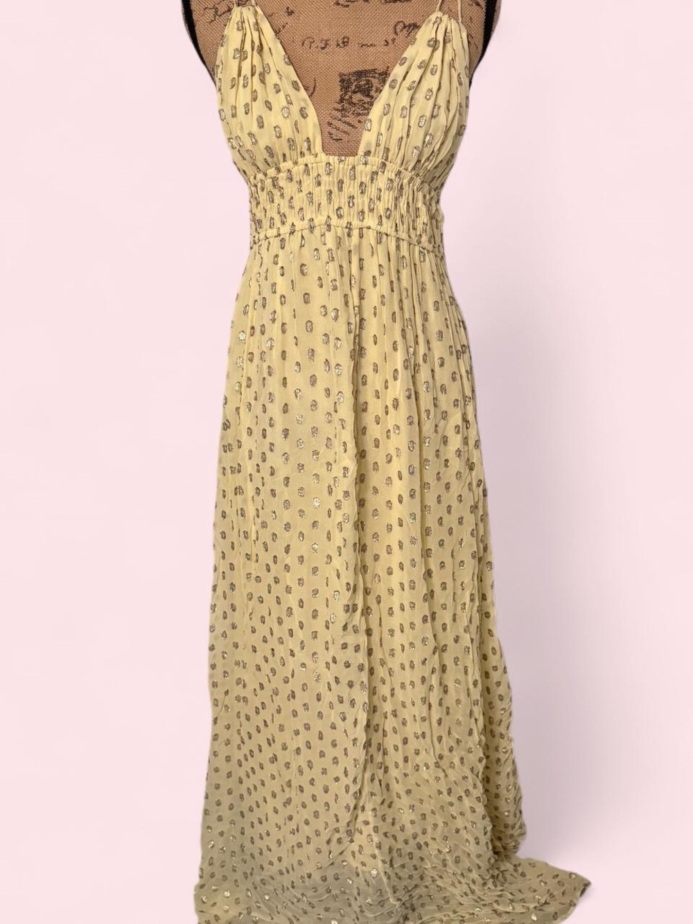 En Crème Butter Yellow Long Flowy Maxi Dress
